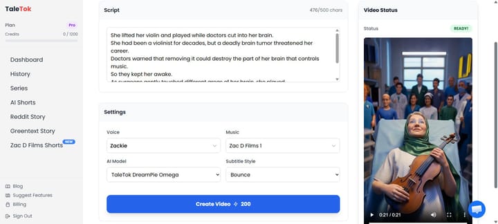 Taletok Quick Editor for faceless reels