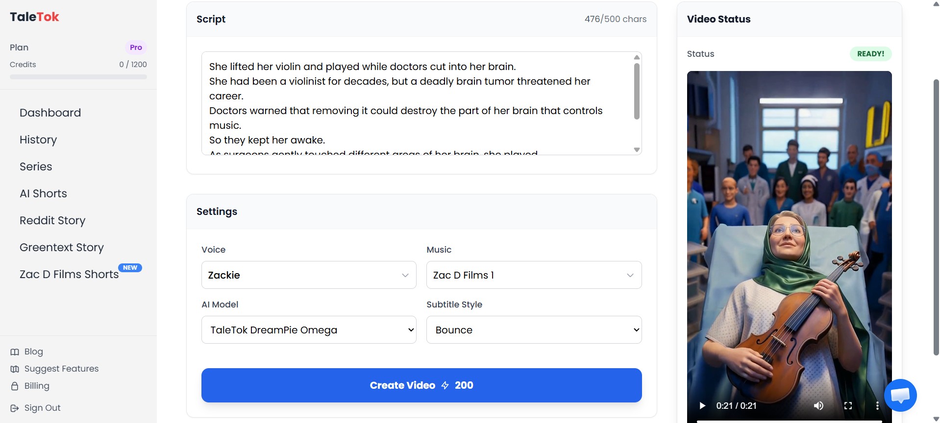 Taletok Quick Editor for faceless reels